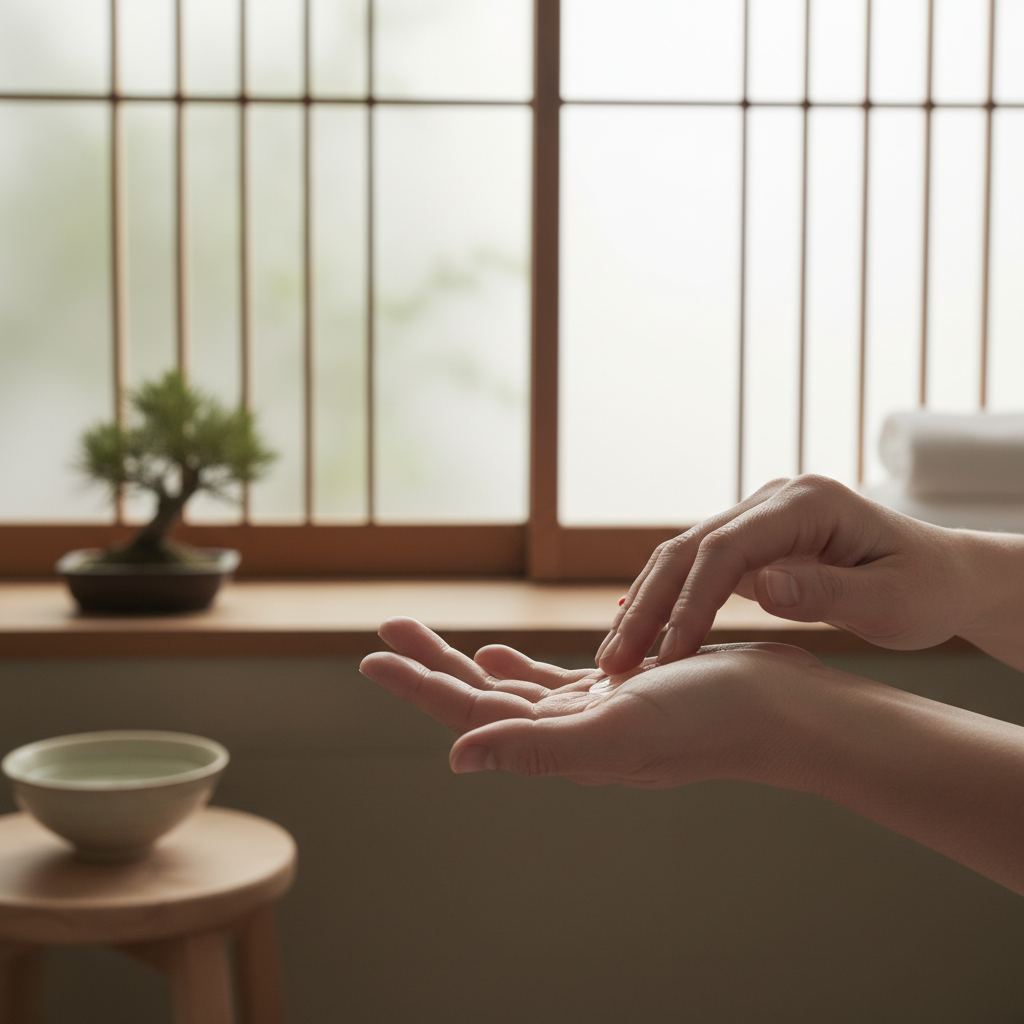 キュレル「潤浸保湿 ファンデ負担防止ベース」 使用シーン