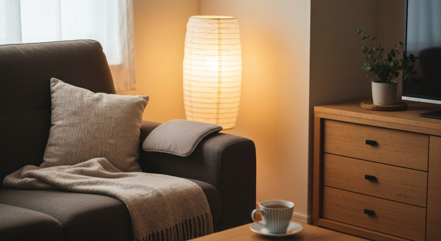 温かいリビングでくつろぐ