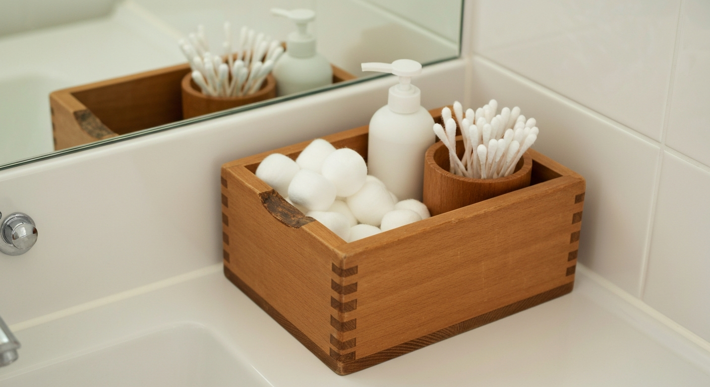 洗面台に置かれた綿棒