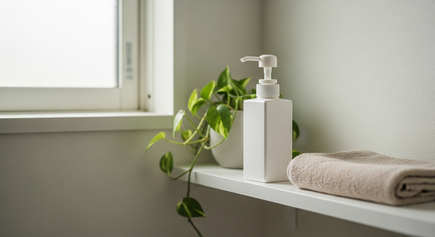 バスルームに置かれたボディソープ