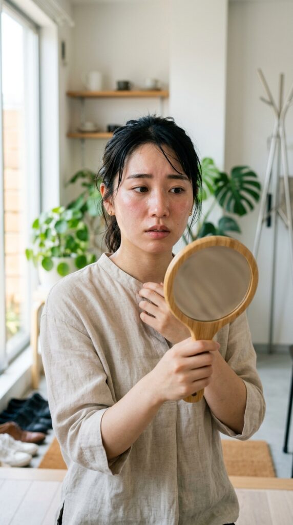 日焼け止めのベタつき・乾燥に悩む女性